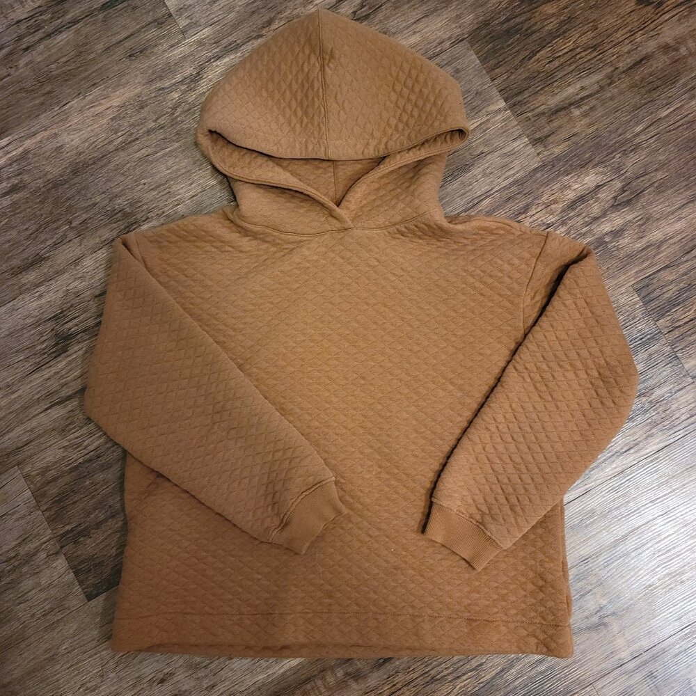 Womens Ecothreads size Small Quilted Burnt Orange Cozy Sweater - GUC